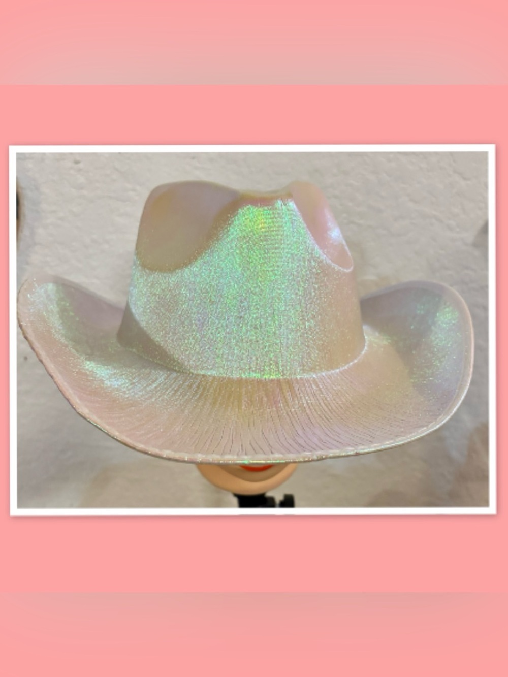 White Holographic Cowboy Hat for Women